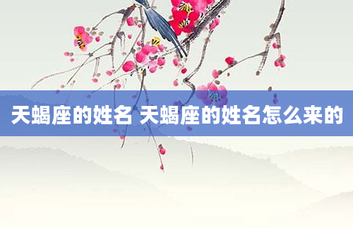 天蝎座的姓名 天蝎座的姓名怎么来的