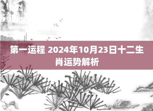 第一运程 2024年10月23日十二生肖运势解析