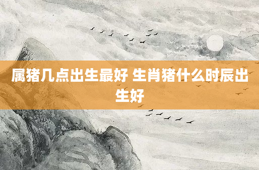 属猪几点出生最好 生肖猪什么时辰出生好