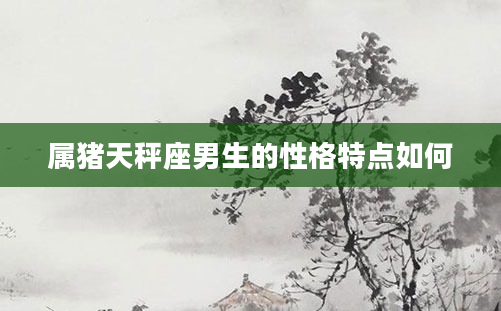 属猪天秤座男生的性格特点如何