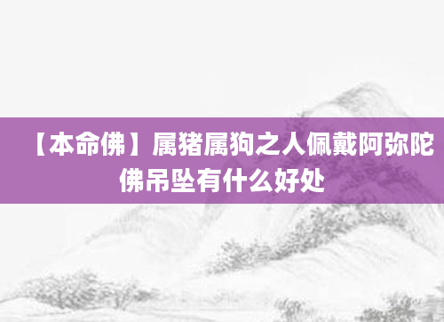 【本命佛】属猪属狗之人佩戴阿弥陀佛吊坠有什么好处