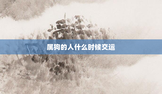 属狗的人什么时候交运