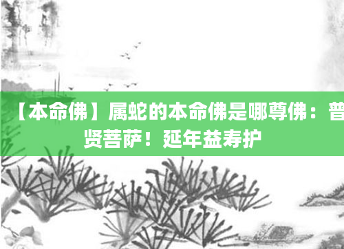 【本命佛】属蛇的本命佛是哪尊佛：普贤菩萨！延年益寿护
