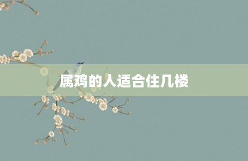 属鸡的人适合住几楼