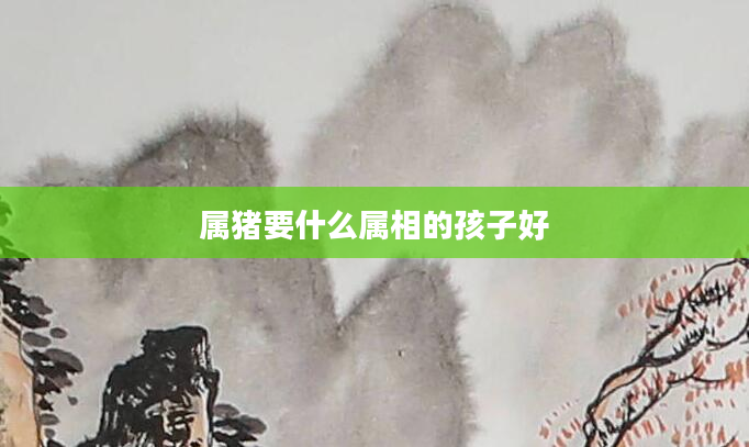 属猪要什么属相的孩子好
