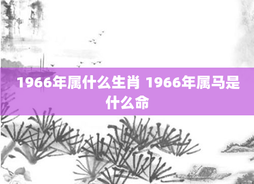 1966年属什么生肖 1966年属马是什么命