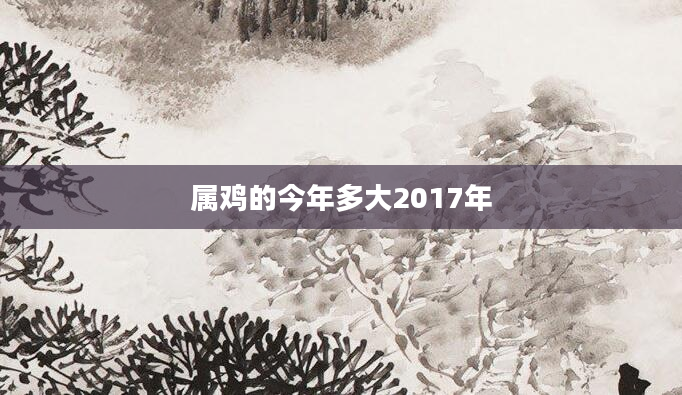 属鸡的今年多大2017年