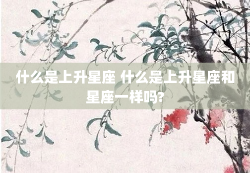 什么是上升星座 什么是上升星座和星座一样吗?
