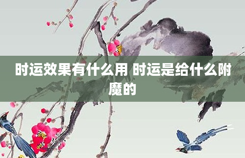 时运效果有什么用 时运是给什么附魔的