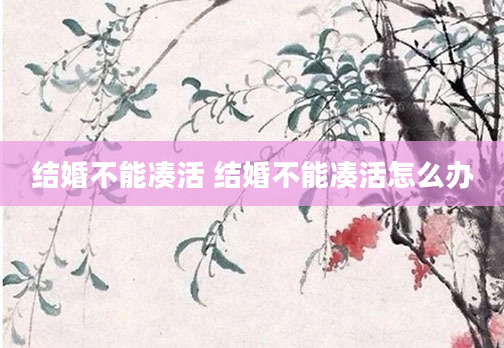 结婚不能凑活 结婚不能凑活怎么办