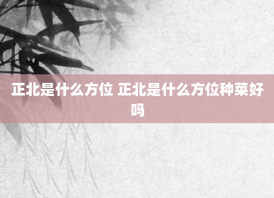 正北是什么方位 正北是什么方位种菜好吗
