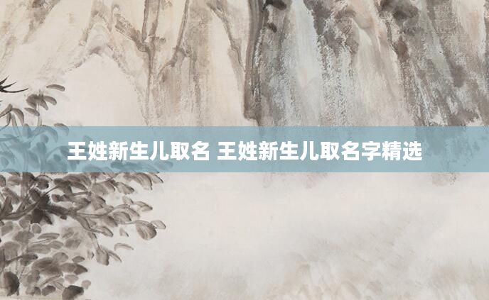 王姓新生儿取名 王姓新生儿取名字精选