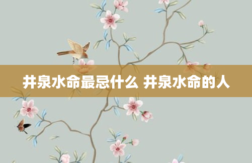 井泉水命最忌什么 井泉水命的人