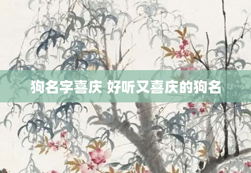 狗名字喜庆 好听又喜庆的狗名