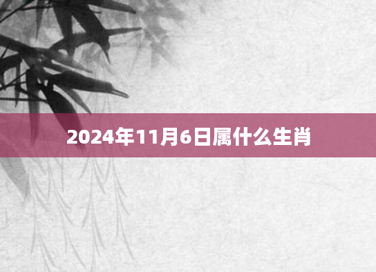 2024年11月6日属什么生肖