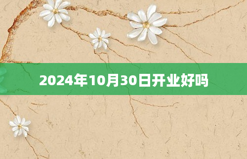 2024年10月30日开业好吗