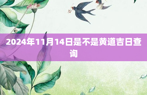 2024年11月14日是不是黄道吉日查询