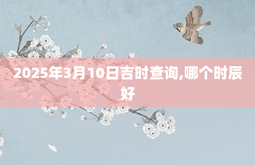 2025年3月10日吉时查询,哪个时辰好