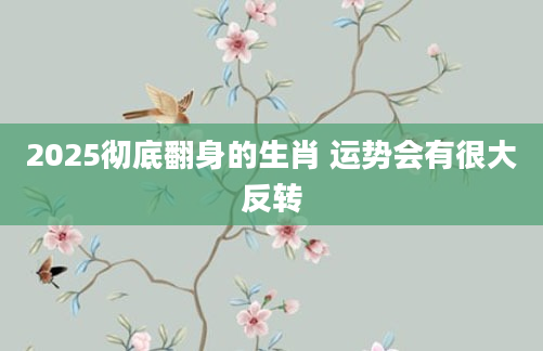 2025彻底翻身的生肖 运势会有很大反转