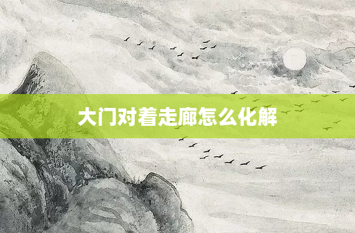 大门对着走廊怎么化解