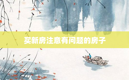 买新房注意有问题的房子