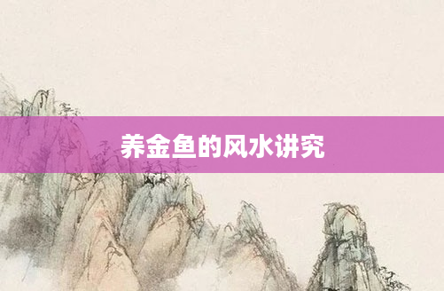 养金鱼的风水讲究