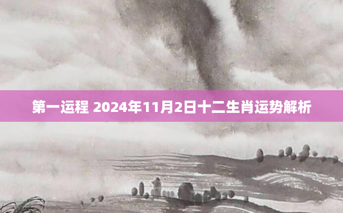 第一运程 2024年11月2日十二生肖运势解析