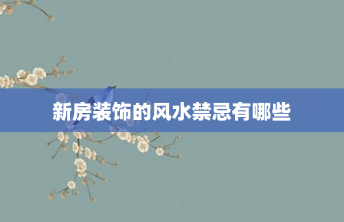 新房装饰的风水禁忌有哪些