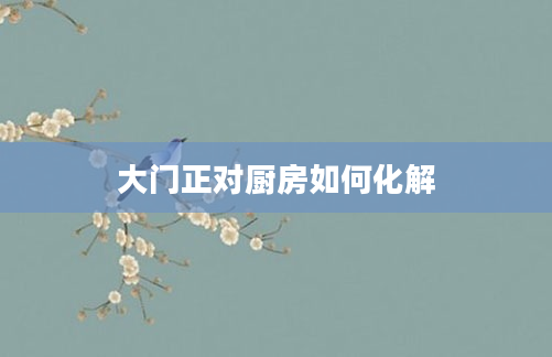 大门正对厨房如何化解