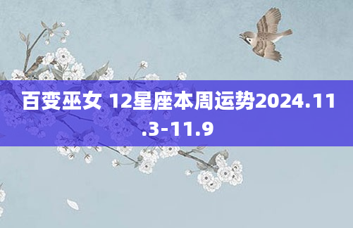 百变巫女 12星座本周运势2024.11.3-11.9