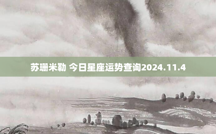 苏珊米勒 今日星座运势查询2024.11.4