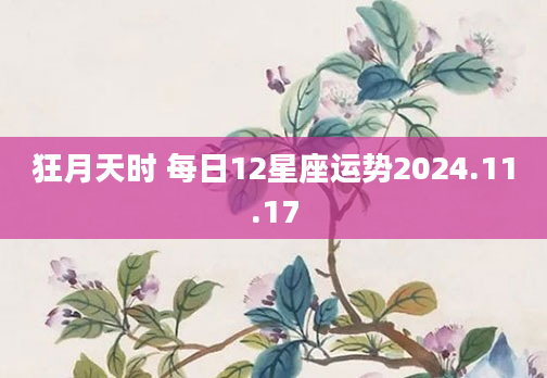 狂月天时 每日12星座运势2024.11.17