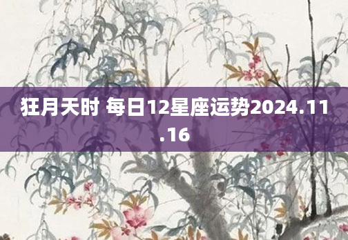 狂月天时 每日12星座运势2024.11.16