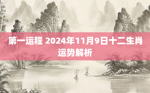 第一运程 2024年11月9日十二生肖运势解析
