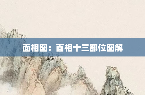 面相图：面相十三部位图解