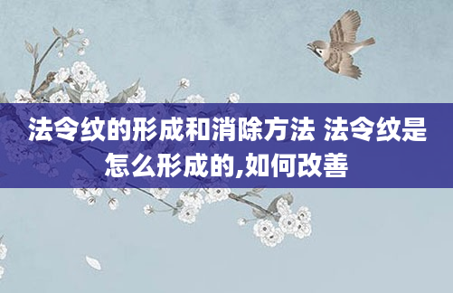 法令纹的形成和消除方法 法令纹是怎么形成的,如何改善
