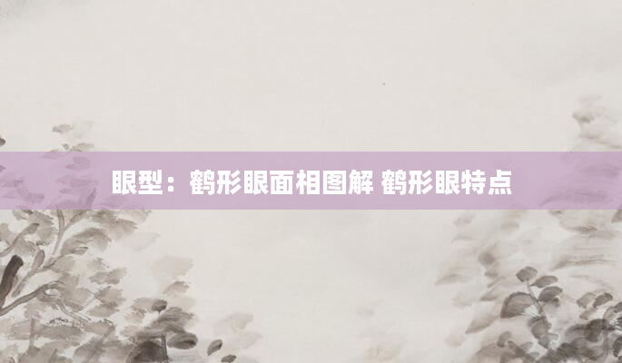 眼型：鹤形眼面相图解 鹤形眼特点