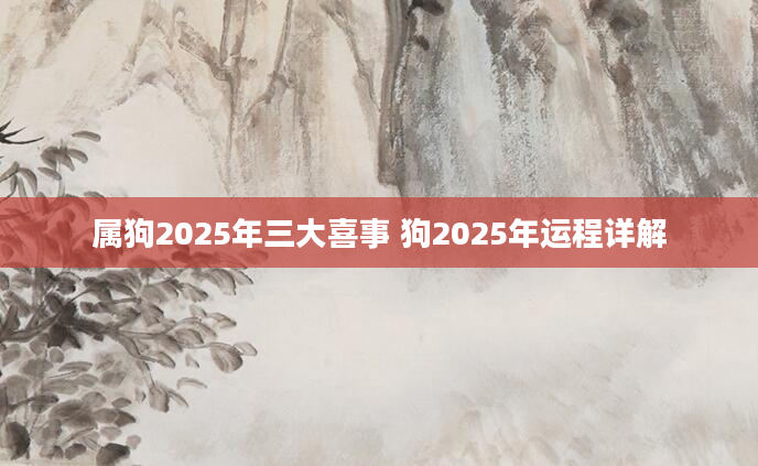 属狗2025年三大喜事 狗2025年运程详解