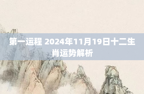 第一运程 2024年11月19日十二生肖运势解析