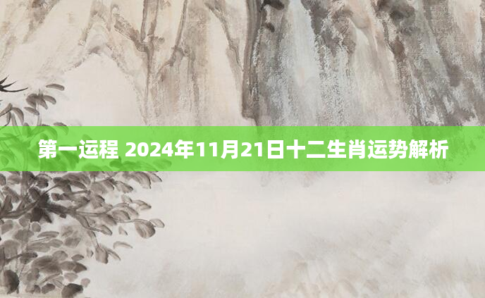 第一运程 2024年11月21日十二生肖运势解析