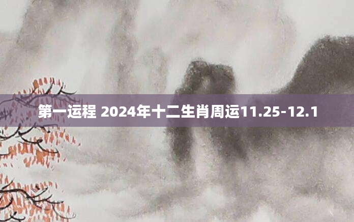 第一运程 2024年十二生肖周运11.25-12.1