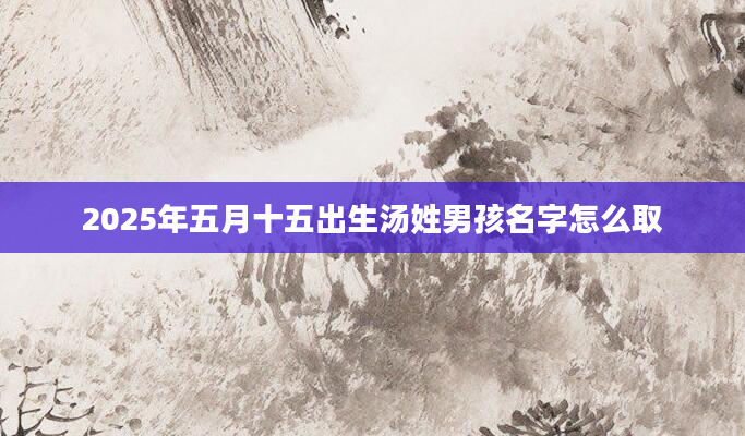 2025年五月十五出生汤姓男孩名字怎么取