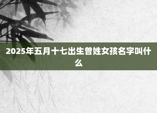 2025年五月十七出生曾姓女孩名字叫什么