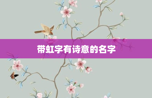 带虹字有诗意的名字