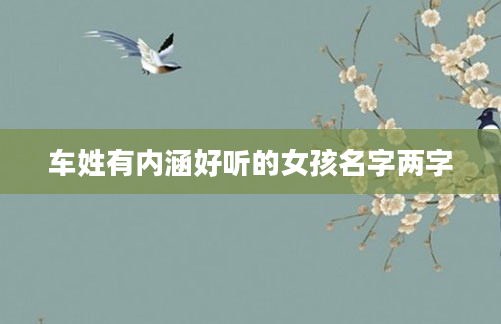 车姓有内涵好听的女孩名字两字