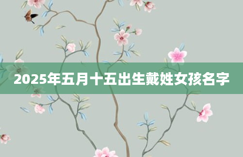 2025年五月十五出生戴姓女孩名字