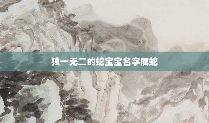 独一无二的蛇宝宝名字属蛇