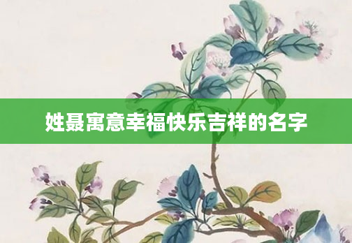 姓聂寓意幸福快乐吉祥的名字