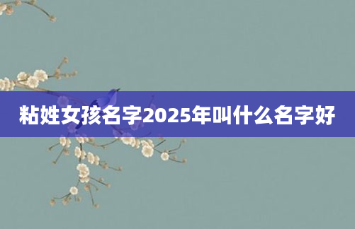 粘姓女孩名字2025年叫什么名字好