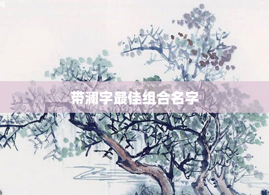 带澜字最佳组合名字